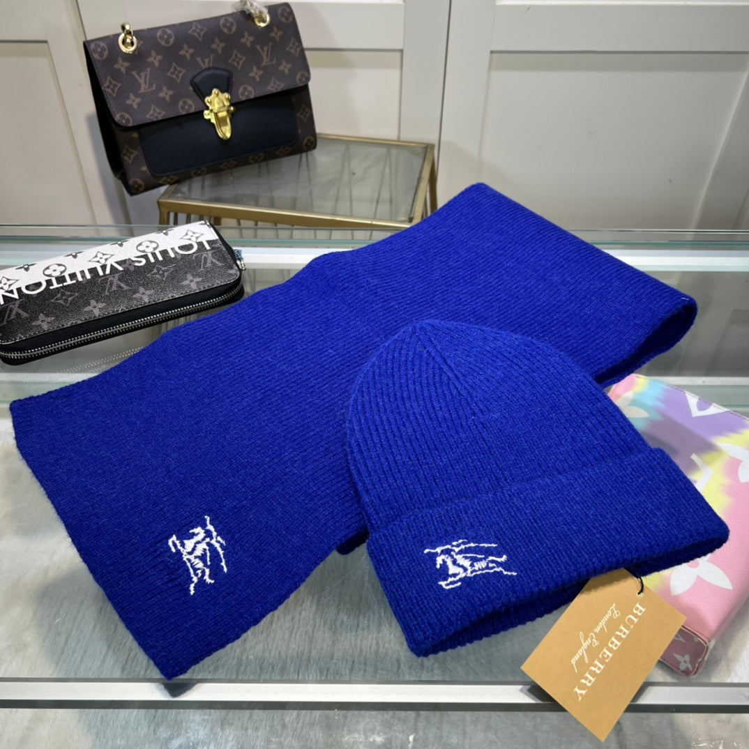 BURBERRY 帽子➕スカーフ！ 70% ウール + 30% ラビットファー ユニセックス、暖かくて快適