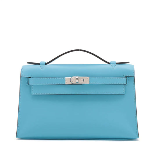 エルメス ポシェットケリー ヴォースイフト ブルーノール シルバー金具