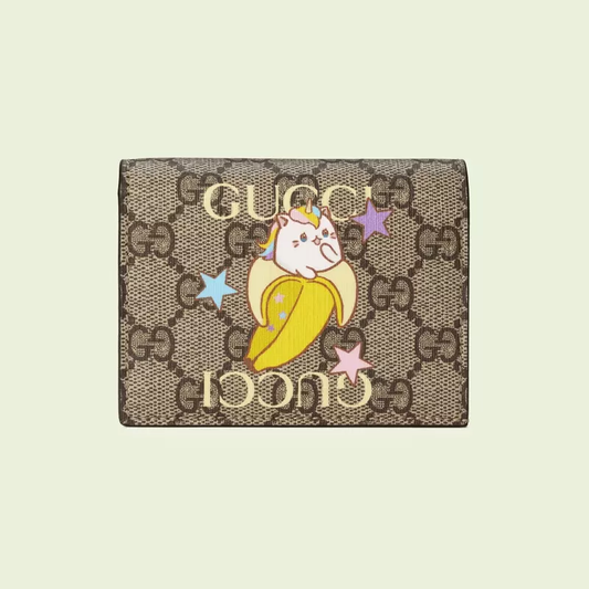 【GUCCI】レインボー＆スター ばなにゃ プリント カードケース