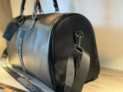 ♦Burberry♦2024 パッチワーク レザー ウェビング レター トラベル バッグ カップル モデル