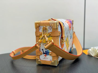 LV ハンドバッグ ボックスレザーボーダー 落書き