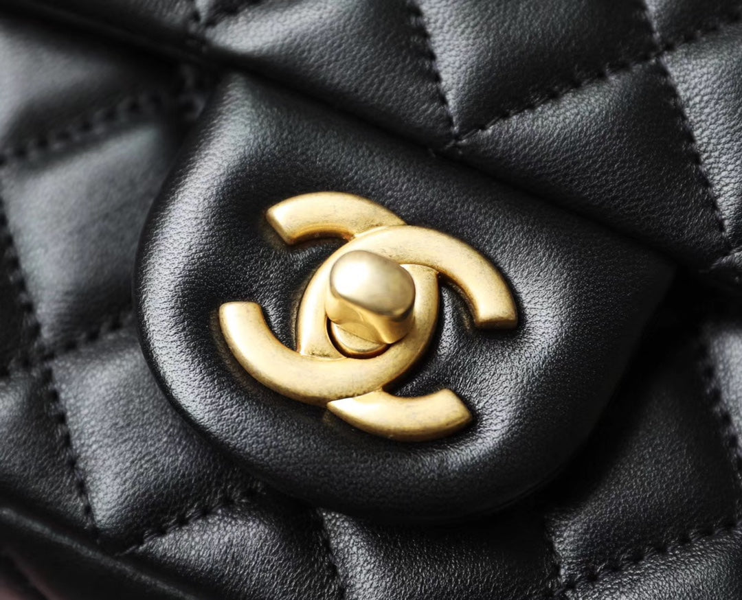 Chanel classic flap mini with golden ball