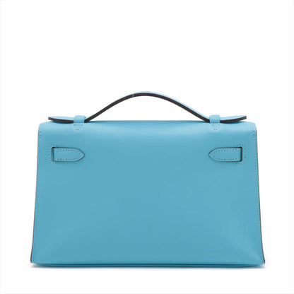 エルメス ポシェットケリー ヴォースイフト ブルーノール シルバー金具