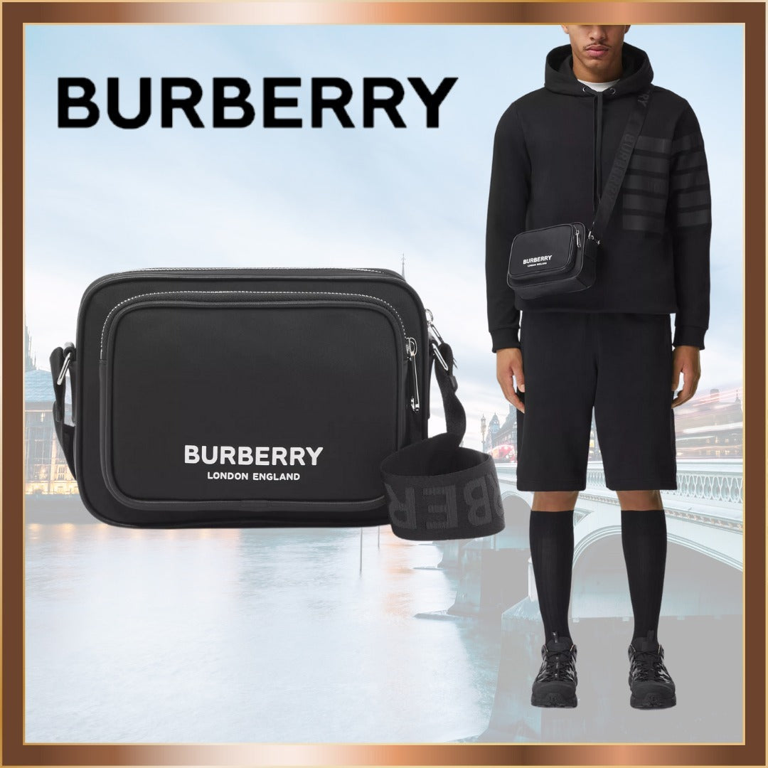 【BURBERRY】バーバリー ロゴ入り ナイロン ショルダーバッグ