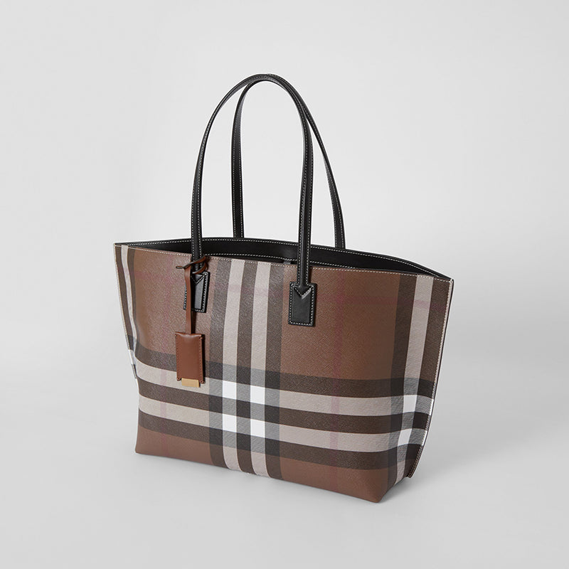 【Burberry】チェック＆レザー ミディアム トート