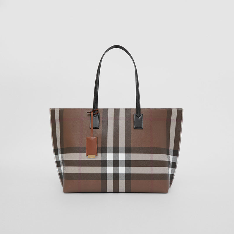 【Burberry】チェック＆レザー ミディアム トート