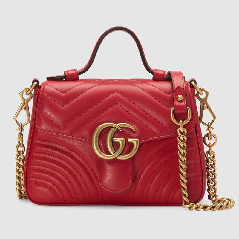 【GUCCI】グッチGGマーモントミニトップハンドルバッグ◆ハンドバッグ