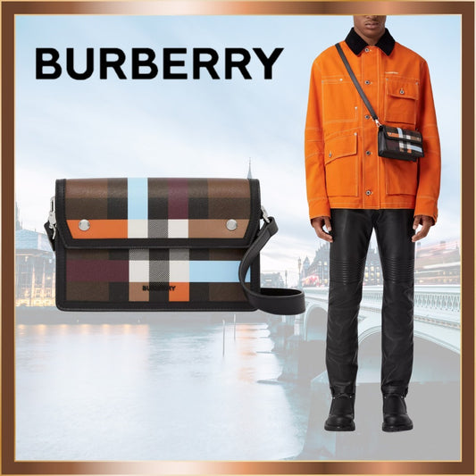 新作【BURBERRY】バーバリー チェック レザーショルダーバッグ
