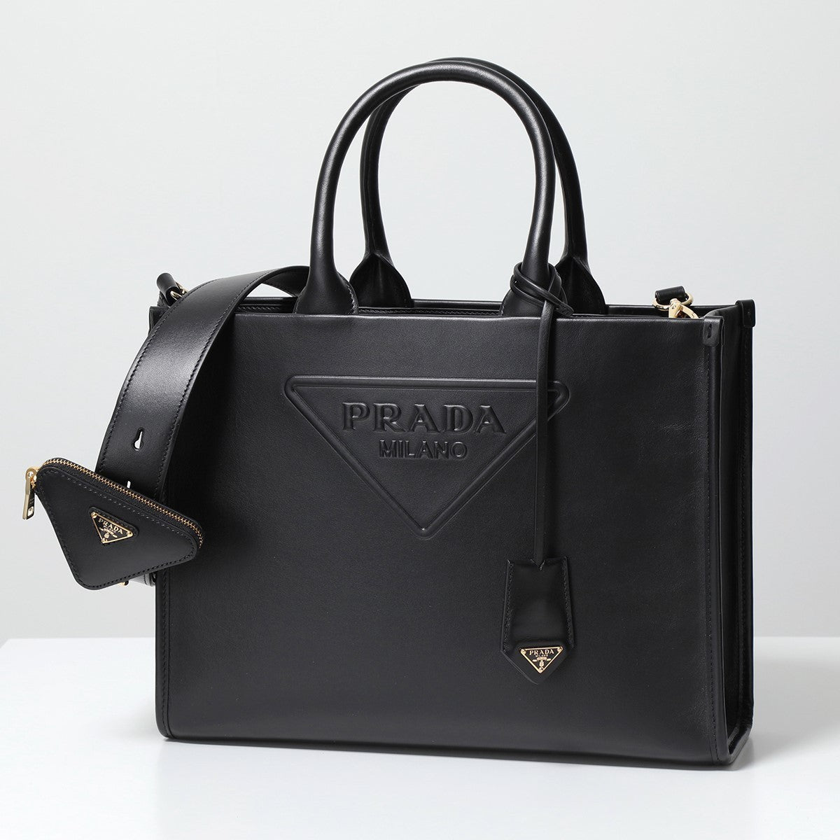 PRADA トートバッグ 1BA376 ASK エンボスロゴ SOFT CALF