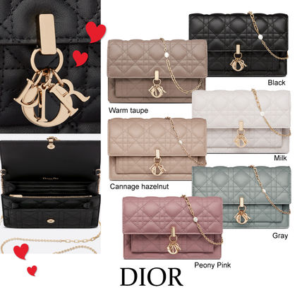 【DIOR】【人気】DIOR ディオール★LADY DIOR ラムスキン チェーンバッグ