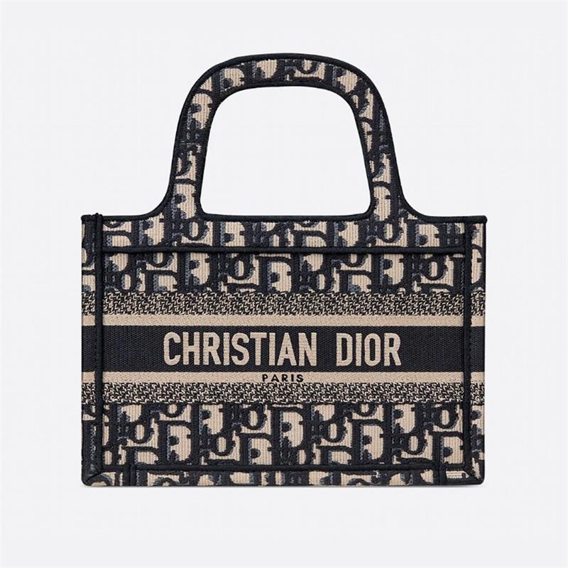 【DIOR】ディオール オブリーク 刺繍 ブックトートミニバッグ