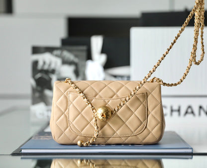 Chanel classic flap mini with golden ball