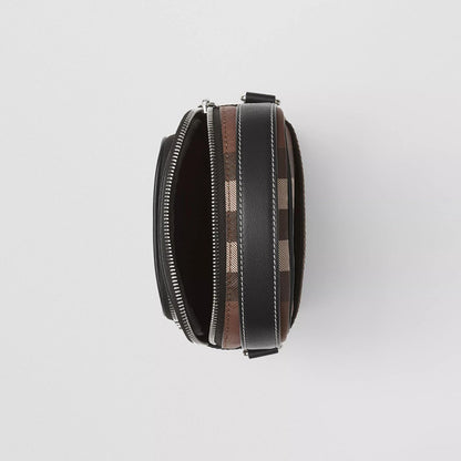 人気【BURBERRY】バーバリー チェック＆レザー ショルダーバッグ