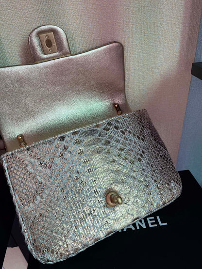 BOLSA CHANEL 2.55 PYTHON FLAP BAG AS3214