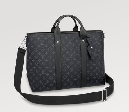 LOUIS VUITTON 機能的 ヴィトン トートバッグ ウィークエンド 白 黒 ビジネス M30919 M30937