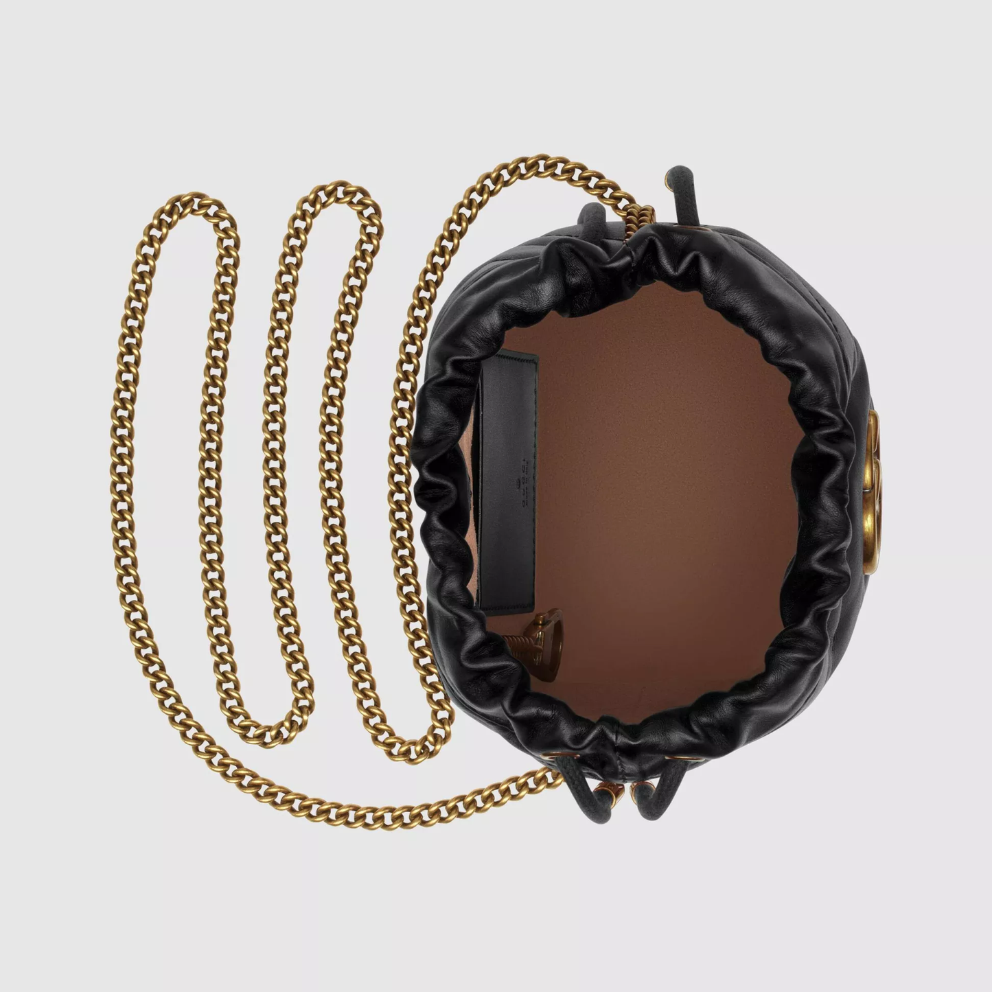 〔GGマーモント〕ミニ バケットバッグ/ホワイト レザー