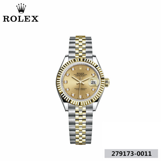レディ デイトジャスト オイスター 28 mm オイスタースチール＆イエローゴールド