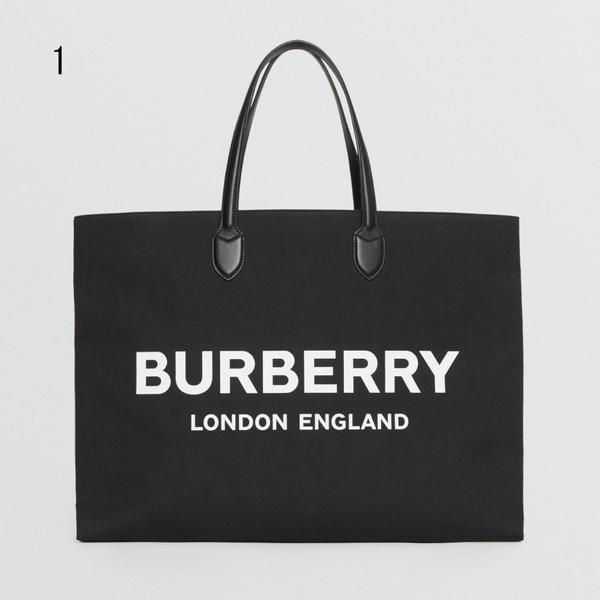 【BURBERRY】VIP価格で関送込★ロゴデティールキャンバス トート