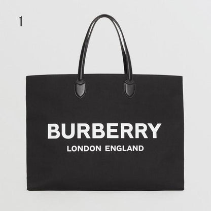 【BURBERRY】VIP価格で関送込★ロゴデティールキャンバス トート