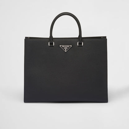 ★PRADA直営店★ブラック サフィアーノレザー トートバッグ