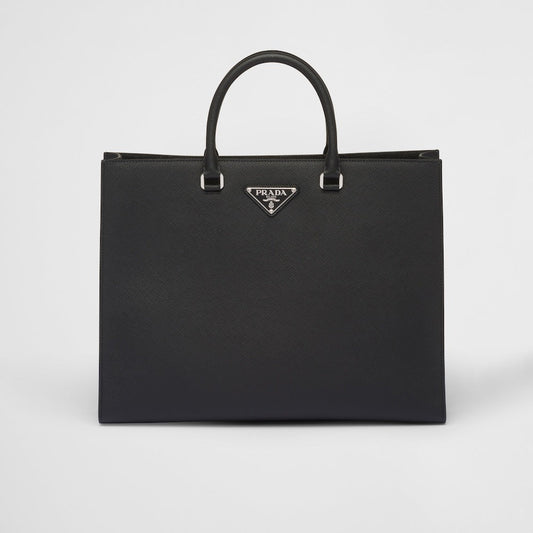 ★PRADA直営店★ブラック サフィアーノレザー トートバッグ
