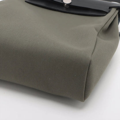 エルメス エールバッグジップPM トワルミリタリー カーキ シルバー金具