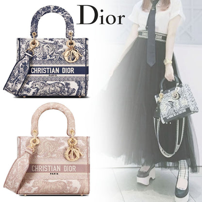【DIOR】2種類★LADY D-LITE ミディアムバッグ★M0565OTDT_M808