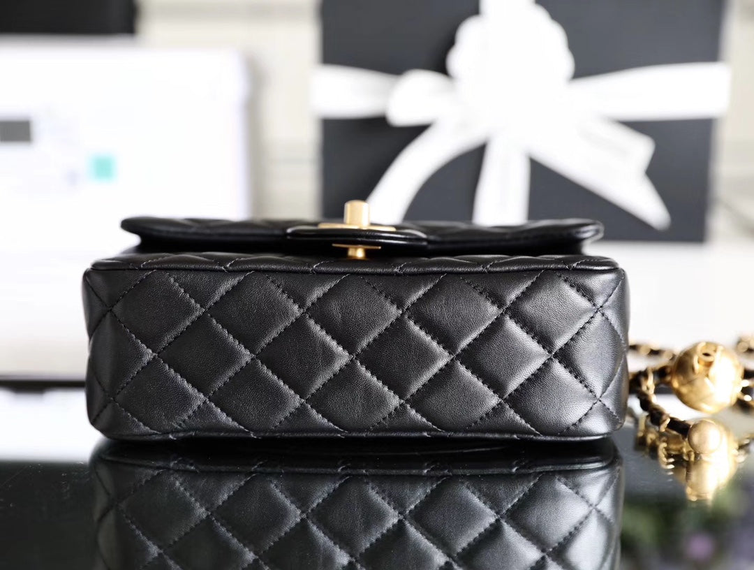 Chanel classic flap mini with golden ball