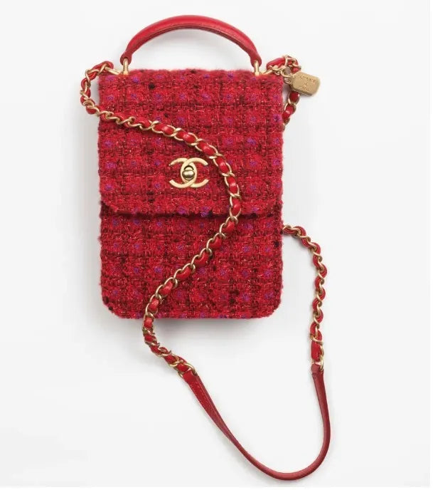 ツイードがかわいい★ 【CHANEL】ハンドルツイードバック