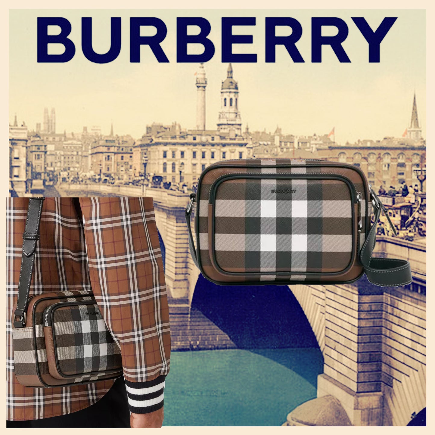 ★BURBERRY★超かっこいい！タータンチェックのショルダーバッグ