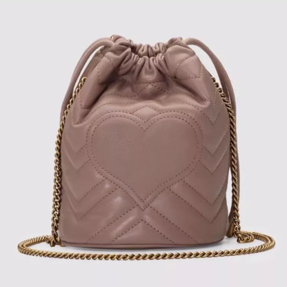 〔GGマーモント〕ミニ バケットバッグ/ホワイト レザー