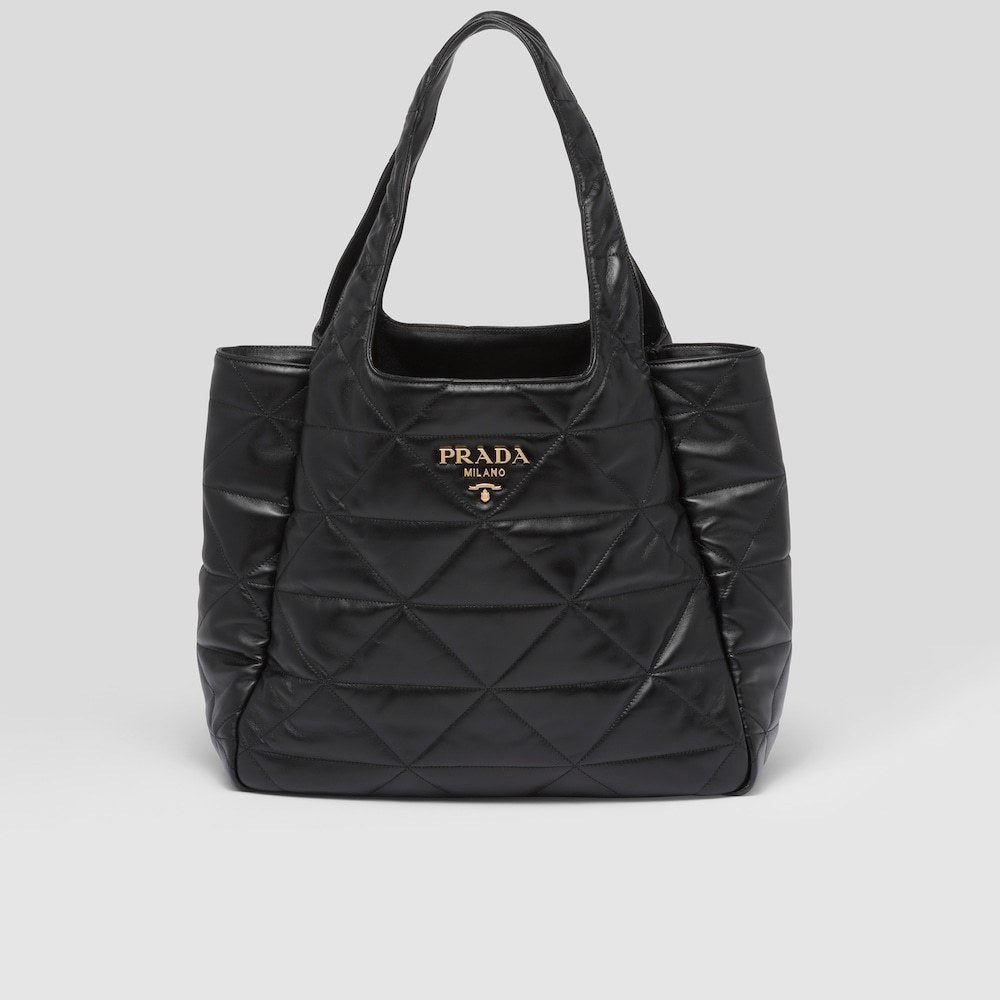 ★PRADA直営店★トップステッチ ラージ レザー トートバッグ