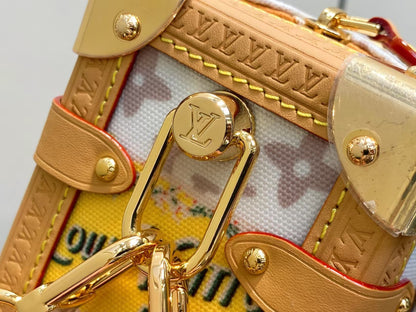 NEW L&V ハンドバッグ ボックスレザーボーダー 落書き