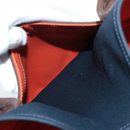 エルメス サックドパンサージュグルーム キャンバス ネイビー シルバー金具