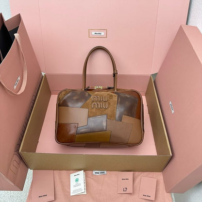 Miu Miu-パッチワークトップハンドルバッグ