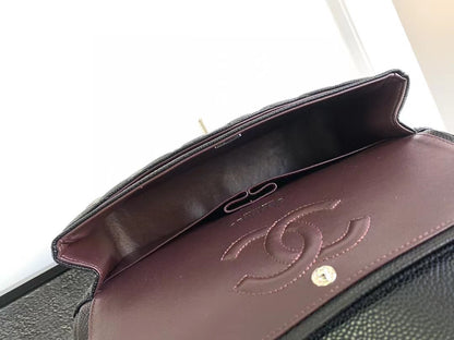 Chanel Flap Bag Carviar Leather Black Medium 1112