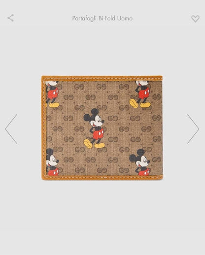 GG X Disneyグッチディズニー限定モデルネズミ年ミッキー老花二つ折り男性財布