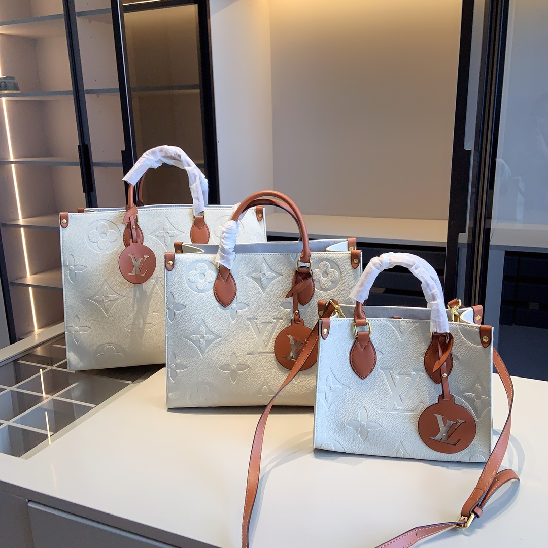 【LOUIS VUITTON】LV 2023 新製品 専門店定番の大きい押し花シリーズで、定番Onthego Toteショッピングバッグ