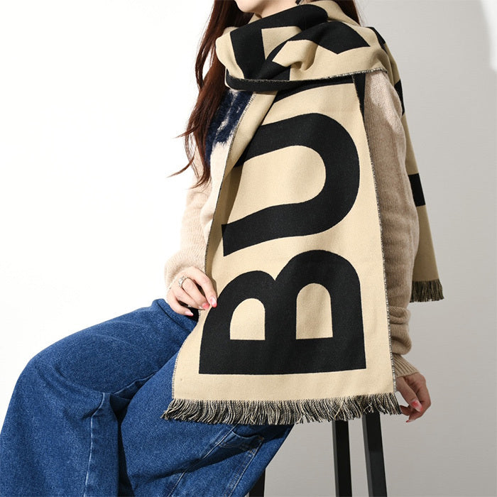 BURBERRY ロゴウールジャガードマフラー 190*35cm