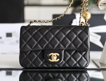 Chanel classic flap mini with golden ball