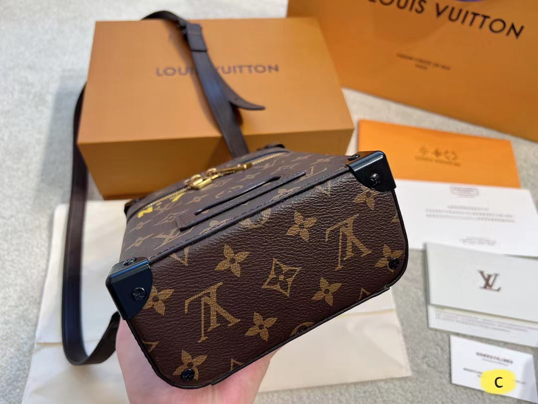 L&v バーティカルボックストランク ハンドバッグ ショルダーバッグ