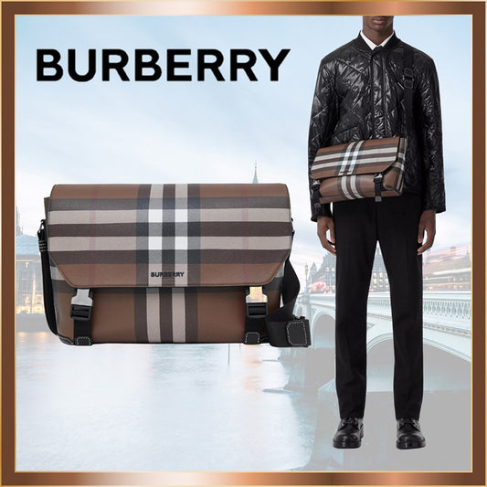 【BURBERRY】バーバリー チェック ラージメッセンジャーバッグ