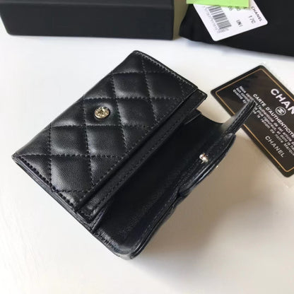 Chanel Classic Leather Wallet In Black
