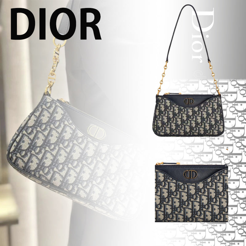 【23年新作】 DIOR 30 MontaigneAvenue CDロゴHoboパッケージ ワンショルダー斜め掛けバッグブルー