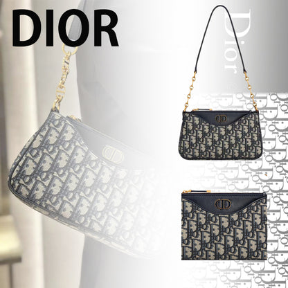 【23年新作】 DIOR 30 MontaigneAvenue CDロゴHoboパッケージ ワンショルダー斜め掛けバッグブルー