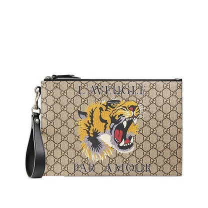 GGグッチタイガーヘッド男性クラッチ財布