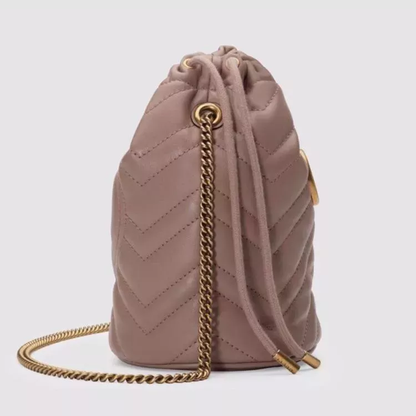 〔GGマーモント〕ミニ バケットバッグ/ホワイト レザー