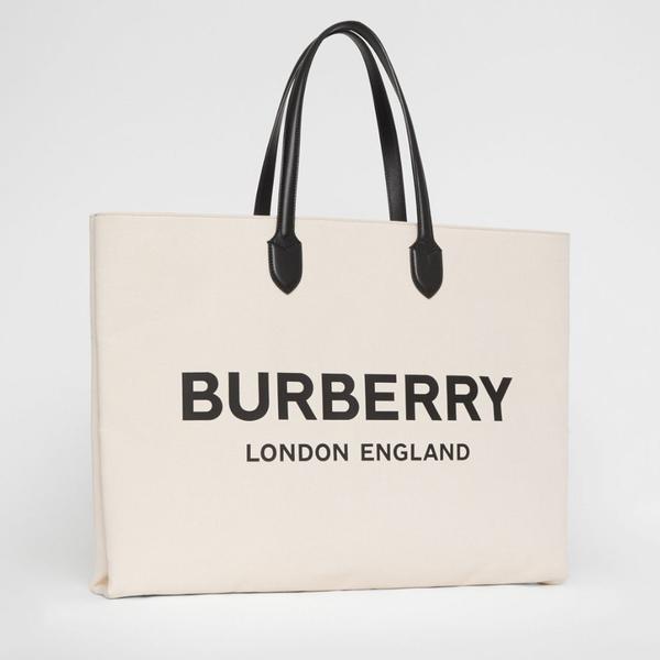 【BURBERRY】VIP価格で関送込★ロゴデティールキャンバス トート