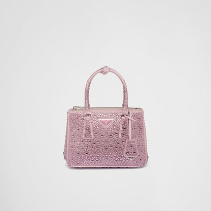 ★PRADA直営店★ガレリア クリスタル サテン ミニバッグ