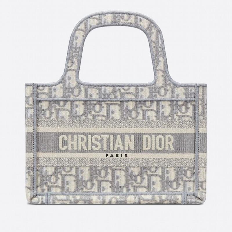 【DIOR】 ディオール オブリーク 刺繍 ブックトートミニバッグ